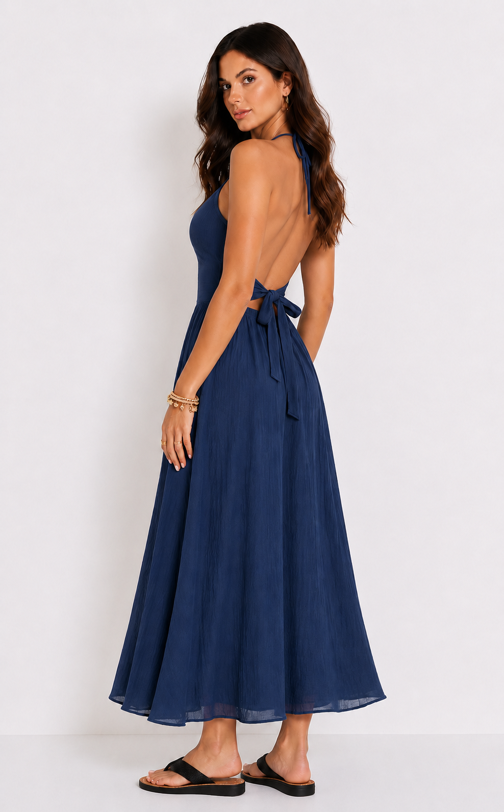 Vestido Halter Espalda Abierta