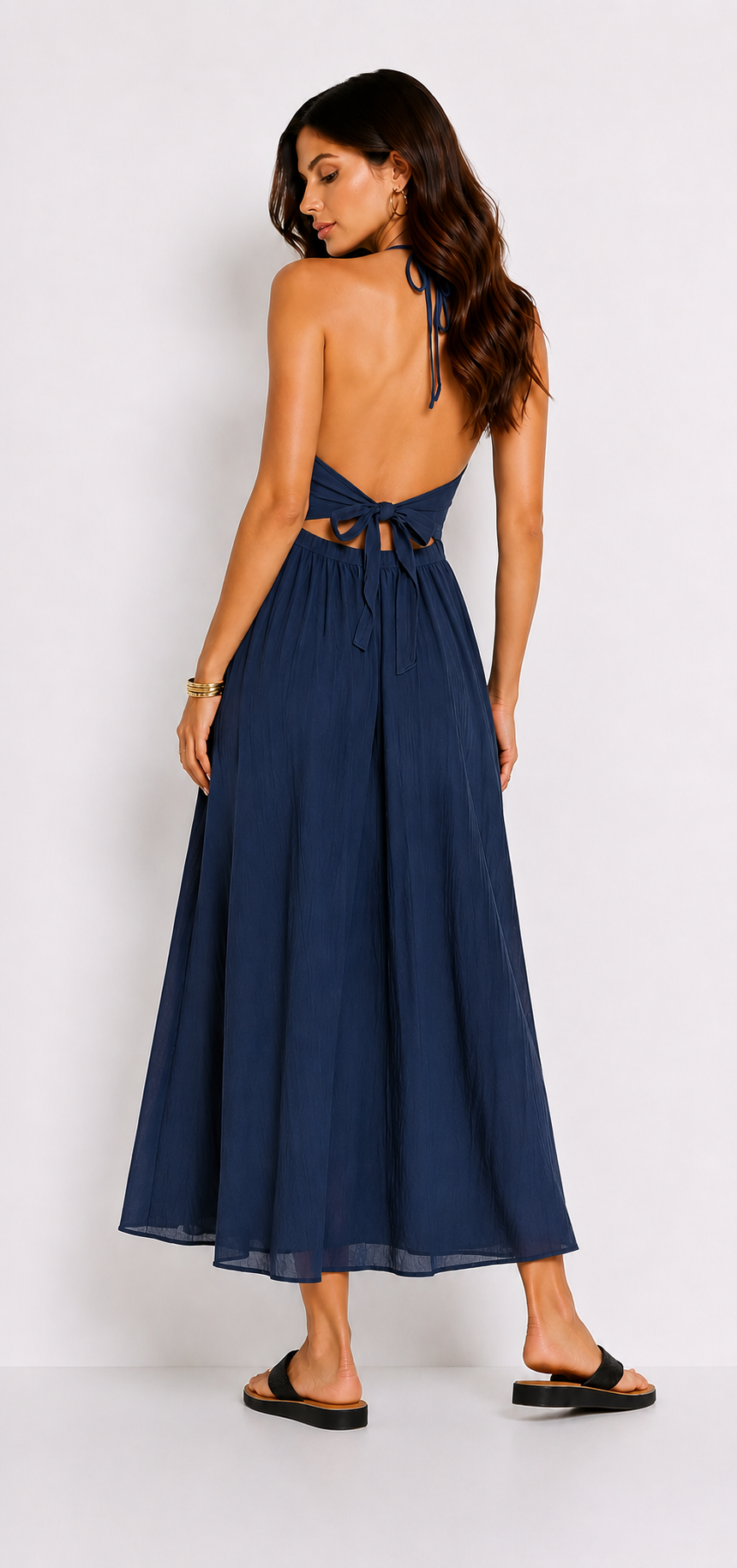 Vestido Halter Espalda Abierta